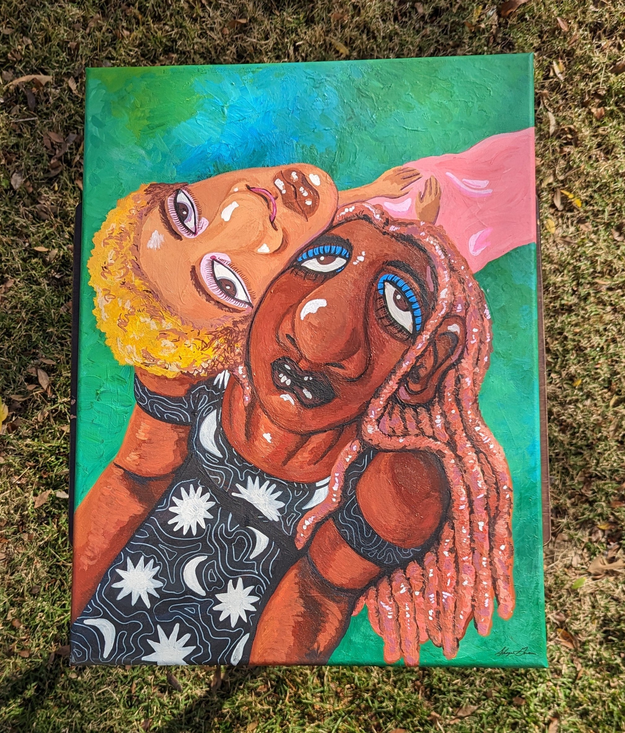 original-painting-goth-gf-and-pastel-gf-big-nose-baddies-art-by